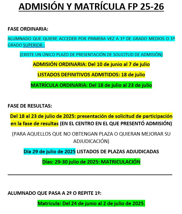 ADMISIÓN FP 25-26